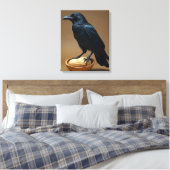 Pinda liefhebbers Crow-Raven canvas muurkunst (Insitu (Slaapkamer))