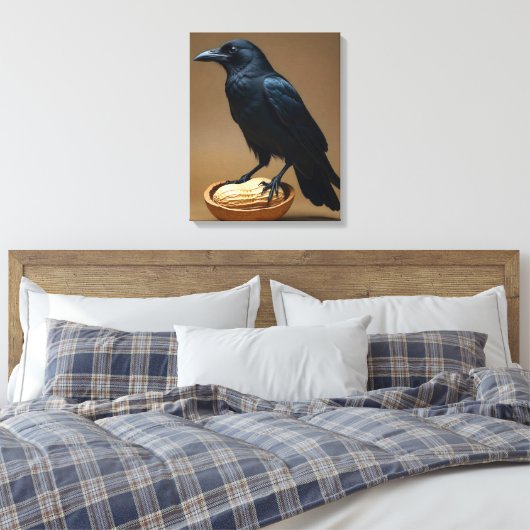 Pinda liefhebbers Crow-Raven canvas muurkunst (Insitu (Slaapkamer))