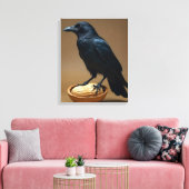Pinda liefhebbers Crow-Raven canvas muurkunst (Insitu (Woonkamer))
