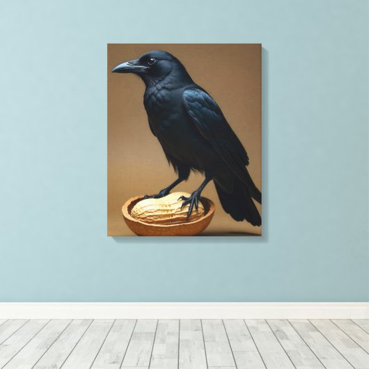 Pinda liefhebbers Crow-Raven canvas muurkunst (Insitu (Houten vloer))