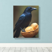 Pinda liefhebbers Crow-Raven canvas muurkunst (Insitu (Houten vloer))