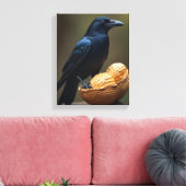 Pinda liefhebbers Crow-Raven canvas muurkunst (Insitu (Woonkamer))