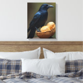 Pinda liefhebbers Crow-Raven canvas muurkunst (Insitu (Slaapkamer))