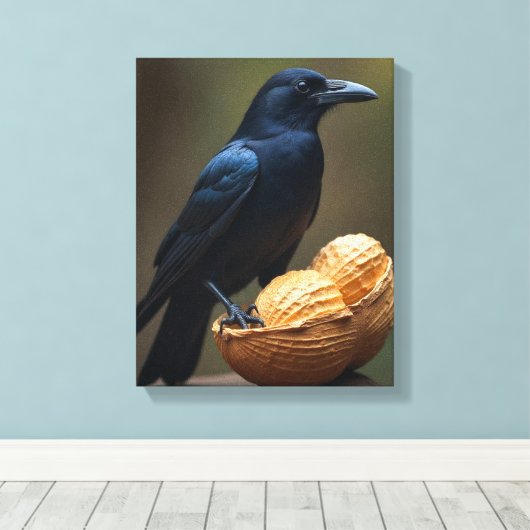 Pinda liefhebbers Crow-Raven canvas muurkunst Afdruk (Insitu (Houten vloer))