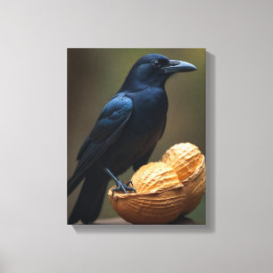 Pinda liefhebbers Crow-Raven canvas muurkunst Afdruk