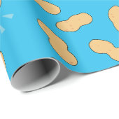 Pinda Patroon op Blauwe Cartoon Cadeaupapier (Rol Hoek)