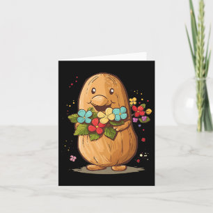 Pinda plukt bloemen outfit voor jongens en meisjes kaart