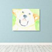 Pinda Schattige Beagle Canvas Wrap Afdruk (Insitu (Houten vloer))