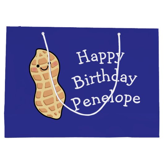 Pinda verjaardagsfeest Kinder Schattigee noot Cart Groot Cadeauzakje (Achterkant)