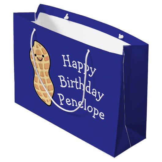 Pinda verjaardagsfeest Kinder Schattigee noot Cart Groot Cadeauzakje (Achterkant Gekanteld)