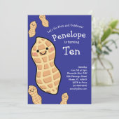 Pinda verjaardagsfeest Kinder Schattigee noot Cart Kaart (Staand voorkant)