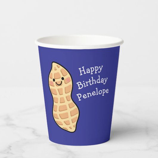 Pinda verjaardagsfeest Kinder Schattigee noot Cart Papieren Bekers (Achterkant)