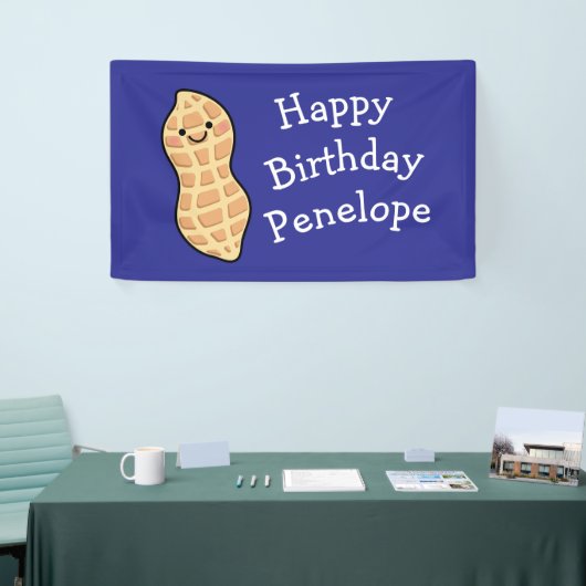 Pinda verjaardagsfeest Kinder Schattigee noot Cart Spandoek (Beurs)