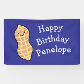 Pinda verjaardagsfeest Kinder Schattigee noot Cart Spandoek (Horizontaal)