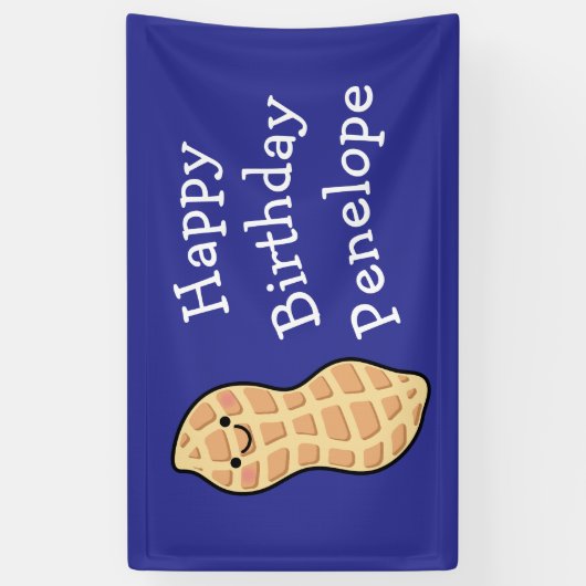 Pinda verjaardagsfeest Kinder Schattigee noot Cart Spandoek (Verticaal)