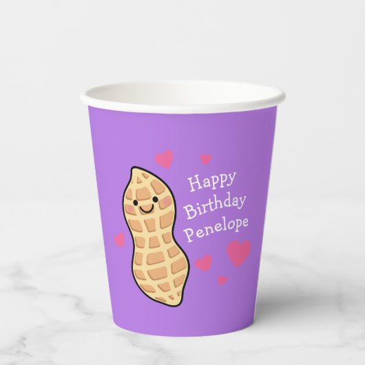 Pinda verjaardagsfeest Schattigee Kinder Cartoon n Papieren Bekers (Achterkant)