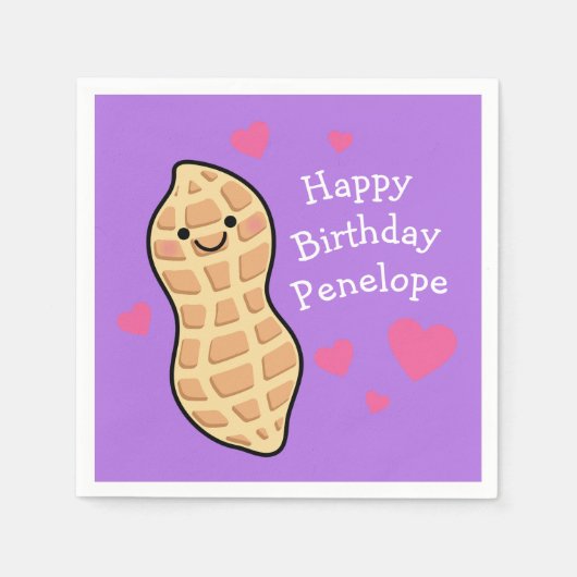 Pinda verjaardagsfeest Schattigee Kinder Cartoon n Servet (Voorkant)