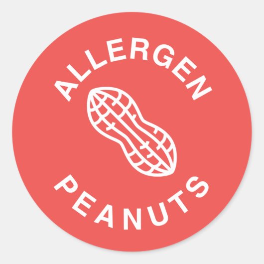 Pinda Voedselallergie Waarschuwingslabel Ronde Sticker (Voorkant)