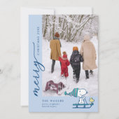 Pindacomics Snoopy & Woodstock Sledden Feestdagenkaart (Voorkant)