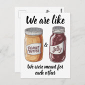 Pindakaar met jam pot jubileum briefkaart (Voorkant / Achterkant)