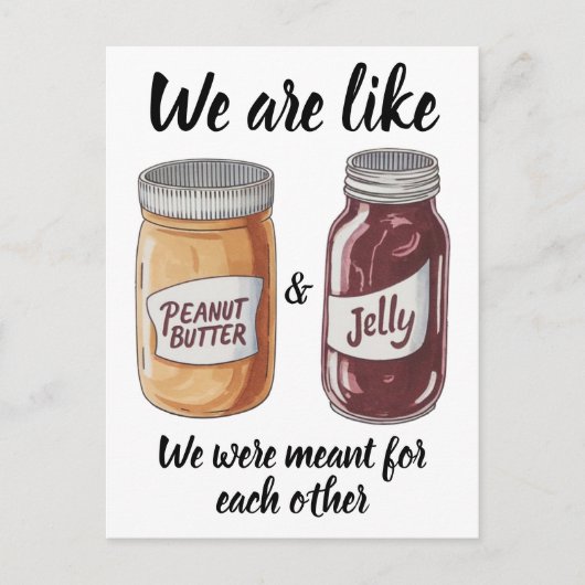 Pindakaar met jam pot jubileum briefkaart (Voorkant)