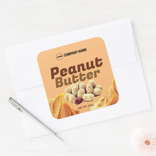 Pindakaas aangepaste label Sticker (Envelop)