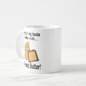 Pindakaas Brood Eten Schattig Koffiemok (Voorkant links)