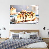 Pindakaas Cheesecake Canvas Afdruk (Insitu (Slaapkamer))