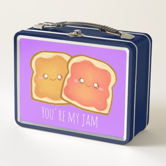 Pindakaas en aardbei gelei toast (Voorkant)