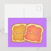 Pindakaas en aardbei gelei toast briefkaart (Voorkant / Achterkant)