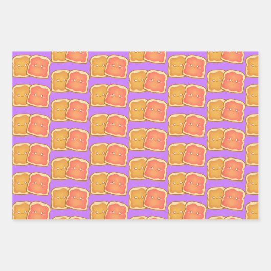 Pindakaas en aardbei gelei toast inpakpapier vel (Voorkant 3)