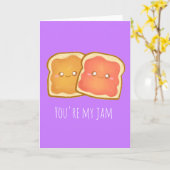 Pindakaas en aardbei gelei toast kaart (Gele Bloem)