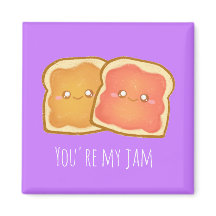 Pindakaas en aardbei gelei toast