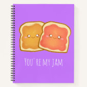 Pindakaas en aardbei gelei toast notitieboek (Voorkant)