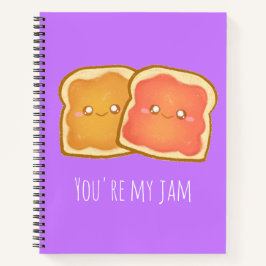 Pindakaas en aardbei gelei toast notitieboek