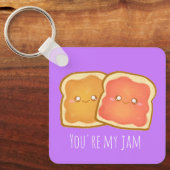 Pindakaas en aardbei gelei toast sleutelhanger (Voorkant)