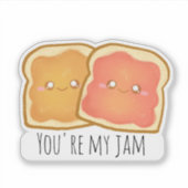 Pindakaas en aardbei gelei toast sticker (Voorkant)