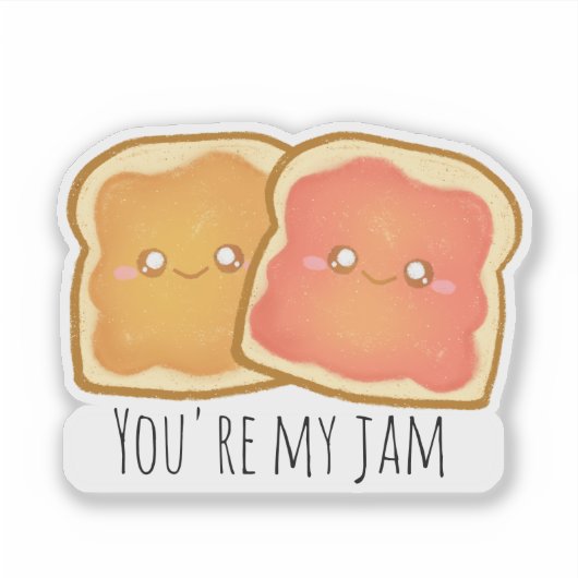 Pindakaas en aardbei gelei toast sticker (Voorkant)