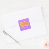 Pindakaas en aardbei gelei toast vierkante sticker (Envelop)
