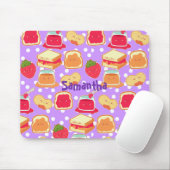 Pindakaas en aardbeiengelei muismat (Met muis)