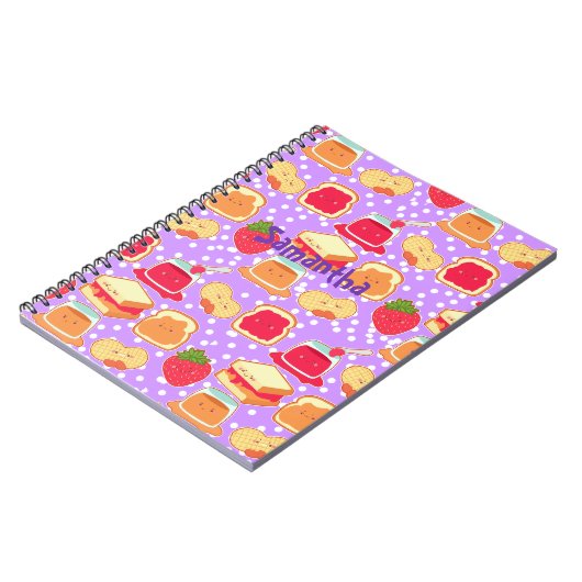 Pindakaas en aardbeiengelei notitieboek (Linkerzijde)