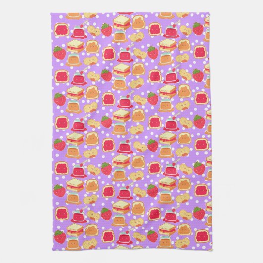 Pindakaas en aardbeiengelei theedoek (Verticaal)