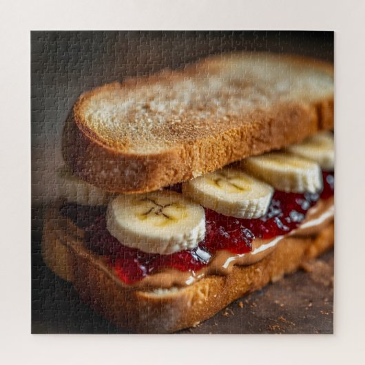 Pindakaas en druivenjam sandwich legpuzzel (Verticaal)