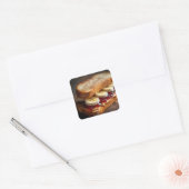 Pindakaas en druivenjam sandwich vierkante sticker (Envelop)