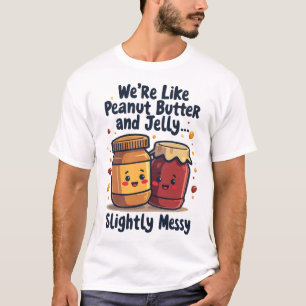 Pindakaas en gelei, een beetje rommelig t-shirt