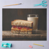 Pindakaas en Jam Sandwich Melk Decoupage Tissuepapier (Craft)