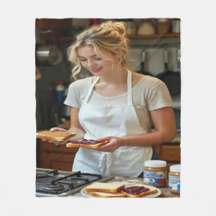 Pindakaas en Jam Sandwich Op Maat Fleece Deken