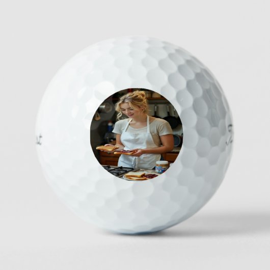 Pindakaas en Jam Sandwich Op Maat Golfballen (Voorkant)