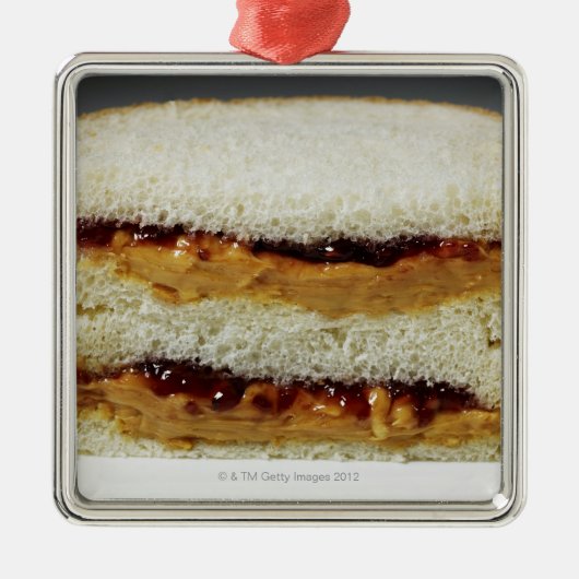 Pindakaas en jelly-boterham. metalen ornament (Voorkant)