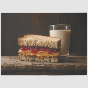 Pindakaas en Jelly Sandwich Melk Decoupage Tissuepapier